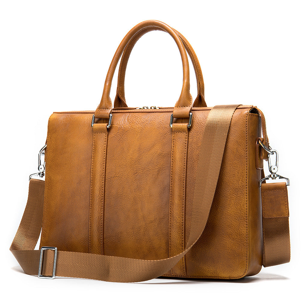 Men’s Genuine Leather Briefcase – Cowhide Business Laptop Bag