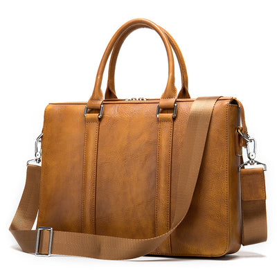 Men’s Genuine Leather Briefcase – Cowhide Business Laptop Bag