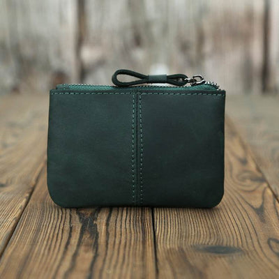Crazy Horse Leather Coin Purse for Men – Vintage Retro Style Pocket Wallet - grabzbags.com