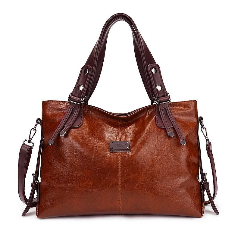Women’s Retro Fashion Tote Bag – Soft Leather Shoulder & Crossbody Bag with Large Capacity - grabzbags.com