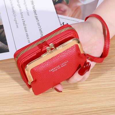 Compact Women's Leather Wallet – Short Bifold with Large Capacity & Card Organizer - grabzbags.com