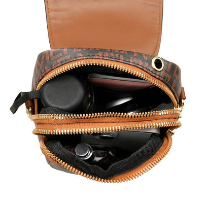 Soft Leather Retro Mini Crossbody Bag – Vintage Printed Shoulder Purse for Women - grabzbags.com