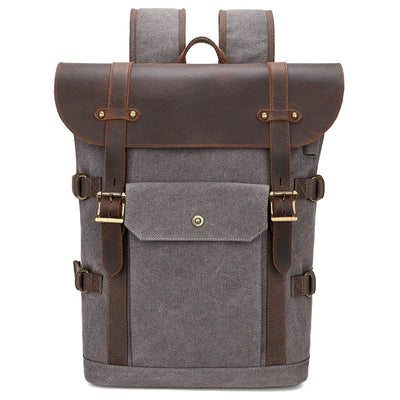 Men’s Crazy Horse Leather Laptop Backpack – European & American Vintage Style - grabzbags.com
