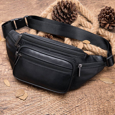 Men’s Sheepskin Mobile Phone Waist Bag – Sports & Casual Leather Belt Pouch - grabzbags.com
