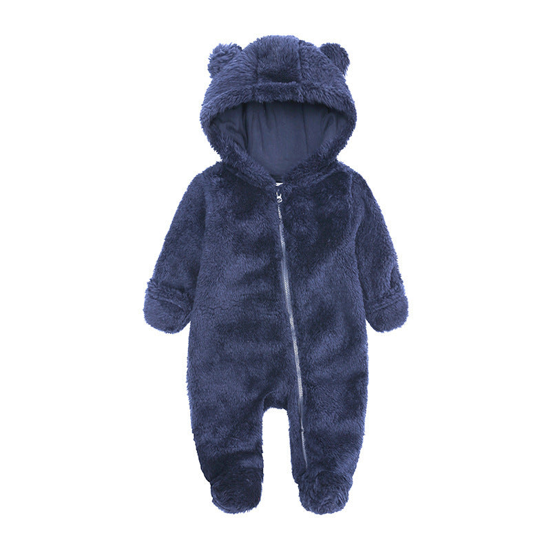 Winter Warm Hoodies Baby Romper