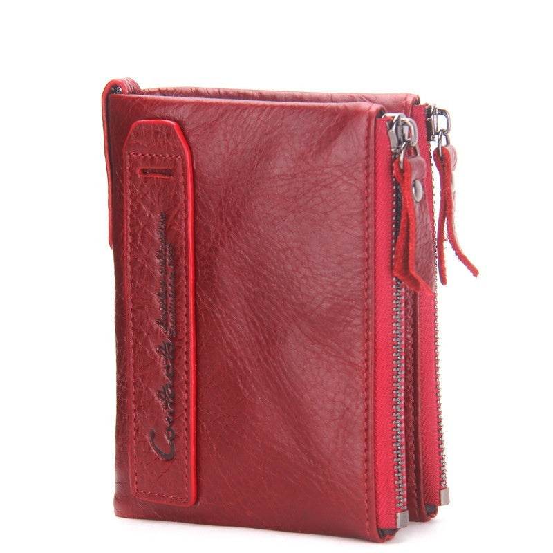 Chic Men’s Short Wallet – Genuine Leather Coin Purse with Minimalist Design - grabzbags.com