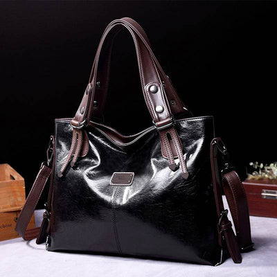 Women’s Retro Fashion Tote Bag – Soft Leather Shoulder & Crossbody Bag with Large Capacity - grabzbags.com