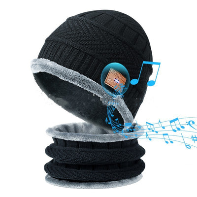 Winter Bluetooth 5.0 Beanie & Scarf – Wireless Hat with Headphones, Speaker & Mic