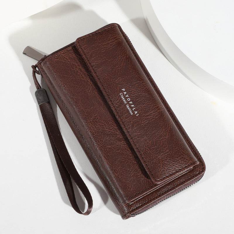 Men’s Casual Long PU Wallet – Multiple Card Slots, Slim & Durable - grabzbags.com
