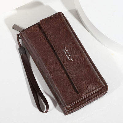 Men’s Casual Long PU Wallet – Multiple Card Slots, Slim & Durable - grabzbags.com