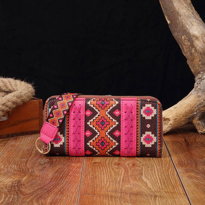 Bohemian Style Women's Wallet – Vintage Cotton & Linen Hand-Carry Card Holder Purse - grabzbags.com