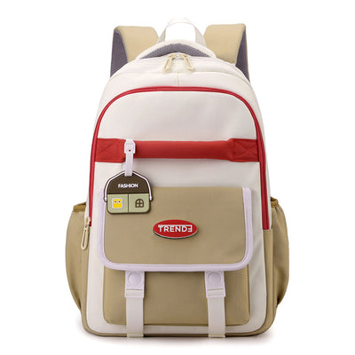 Trendy preppy-style girls backpack with macaron colors and contrast stitching. Lightweight nylon, breathable straps, perfect for grade 5–6 students.