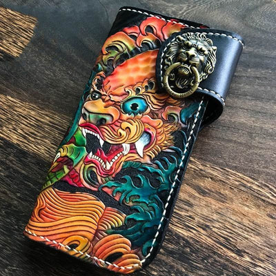 Handmade Cowhide Leather Wallet – Vintage-Style Treasure Purse for Women - grabzbags.com