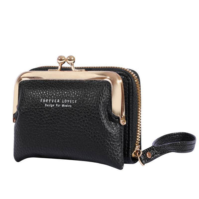 Compact Women's Leather Wallet – Short Bifold with Large Capacity & Card Organizer - grabzbags.com