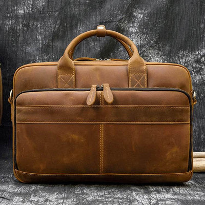 Men’s Leather Business Briefcase – Fashionable Unique Professional Laptop Bag - grabzbags.com