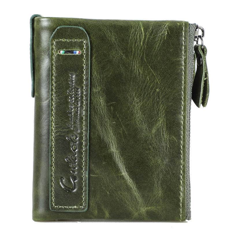 Chic Men’s Short Wallet – Genuine Leather Coin Purse with Minimalist Design - grabzbags.com
