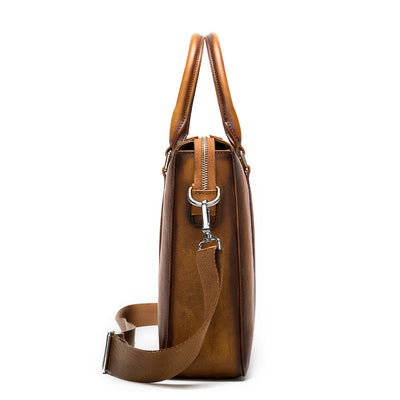 Men’s Genuine Leather Briefcase – Cowhide Business Laptop Bag