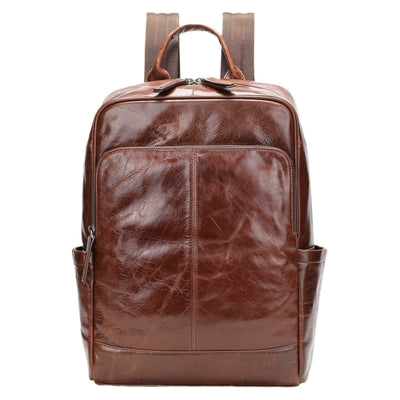 Men’s Genuine Leather Business Backpack – Professional Laptop Bag for Work & Travel - grabzbags.com