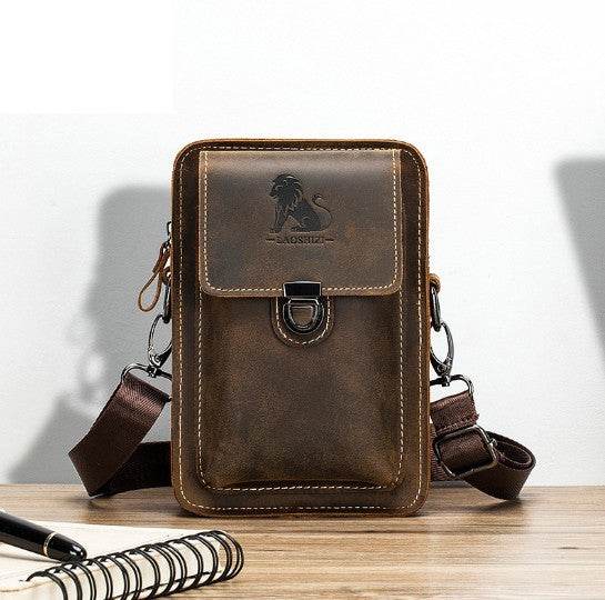 Men’s Leather Belt Messenger Bag – Multi-Functional Shoulder Crossbody - grabzbags.com