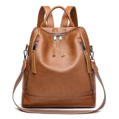 Women’s Minimalist Leather Backpack – Stylish & Versatile Casual Bag - grabzbags.com