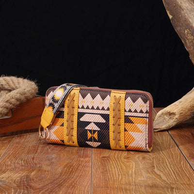 Bohemian Style Women's Wallet – Vintage Cotton & Linen Hand-Carry Card Holder Purse - grabzbags.com