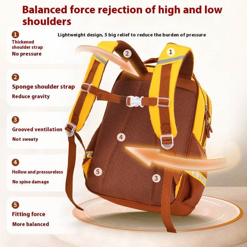 Lightweight Breathable Schoolbag for Primary Students – Multi-Pocket & Stylish Design - grabzbags.com